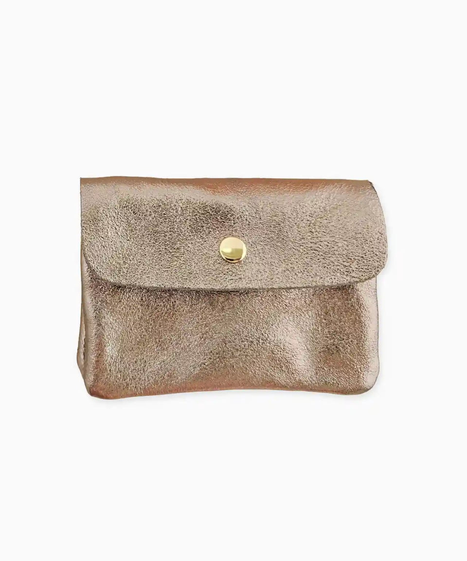 Royal Marais - Geldbeutel aus metallischem Leder • Beige - Geldbeutel - ROSA ECK Concept Store
