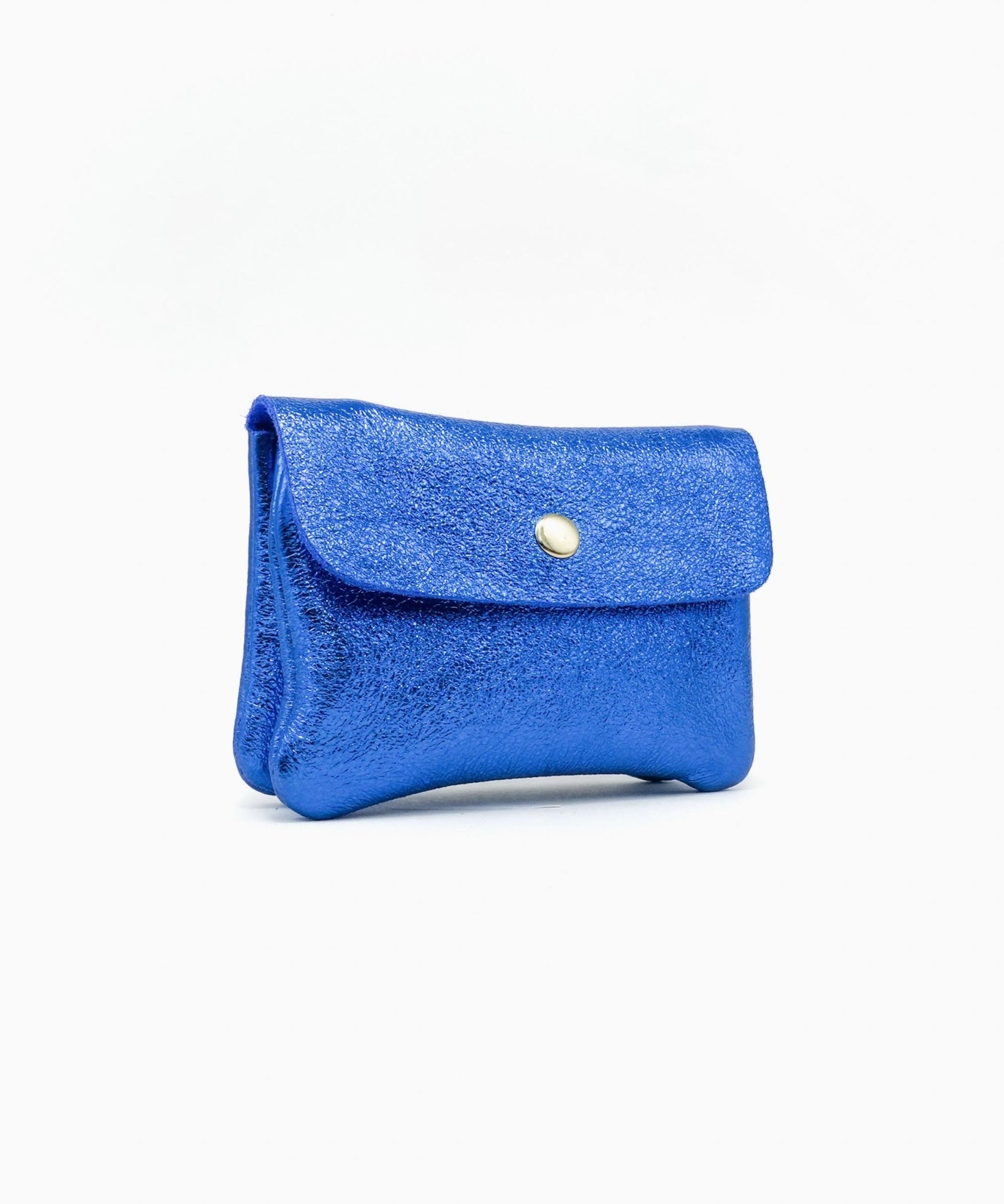 Royal Marais - Geldbeutel aus metallischem Leder | Königsblau - ROSA ECK - Blau, Geldbörse,