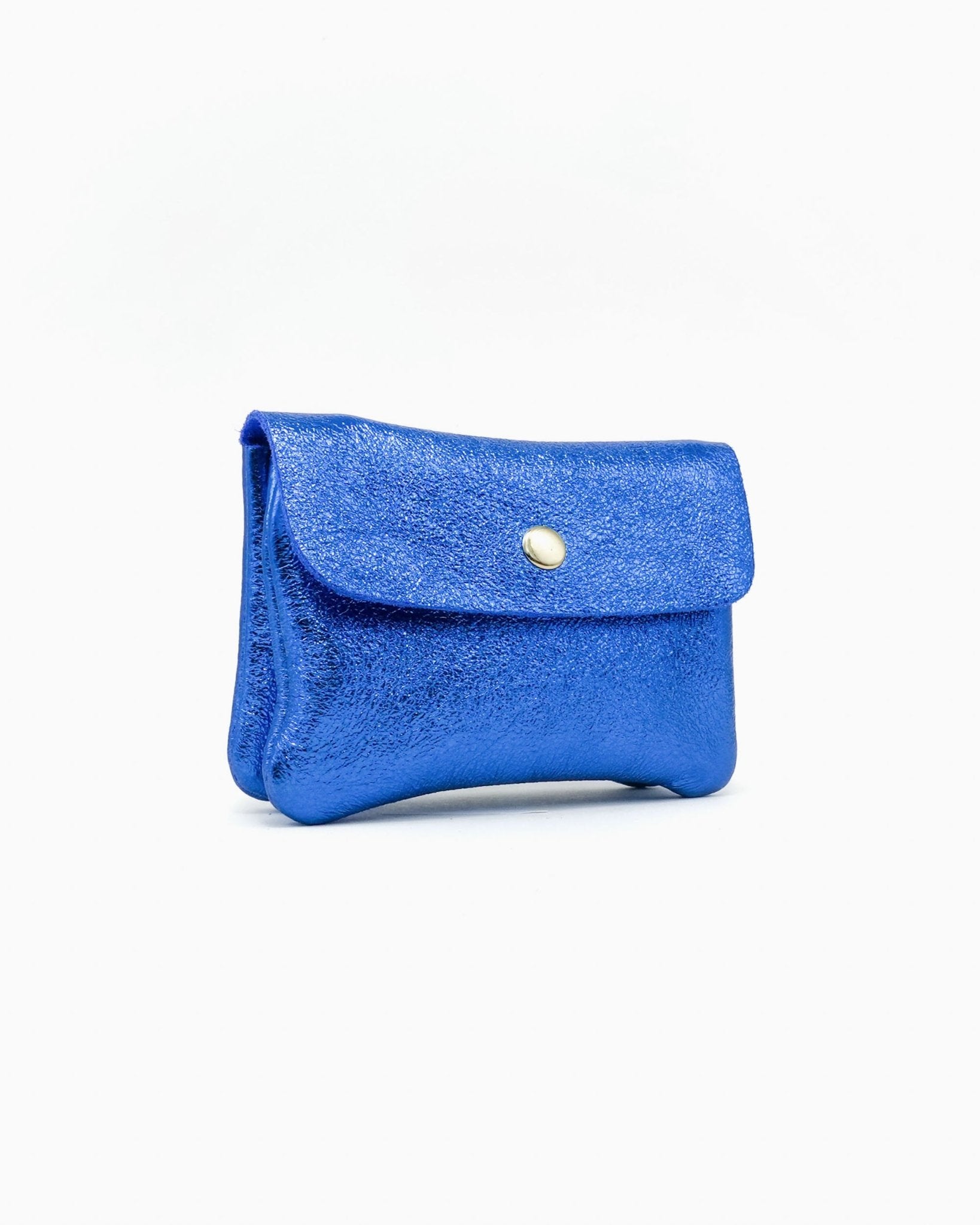 Royal Marais - Geldbeutel aus metallischem Leder | Königsblau - ROSA ECK - Blau, Geldbörse,