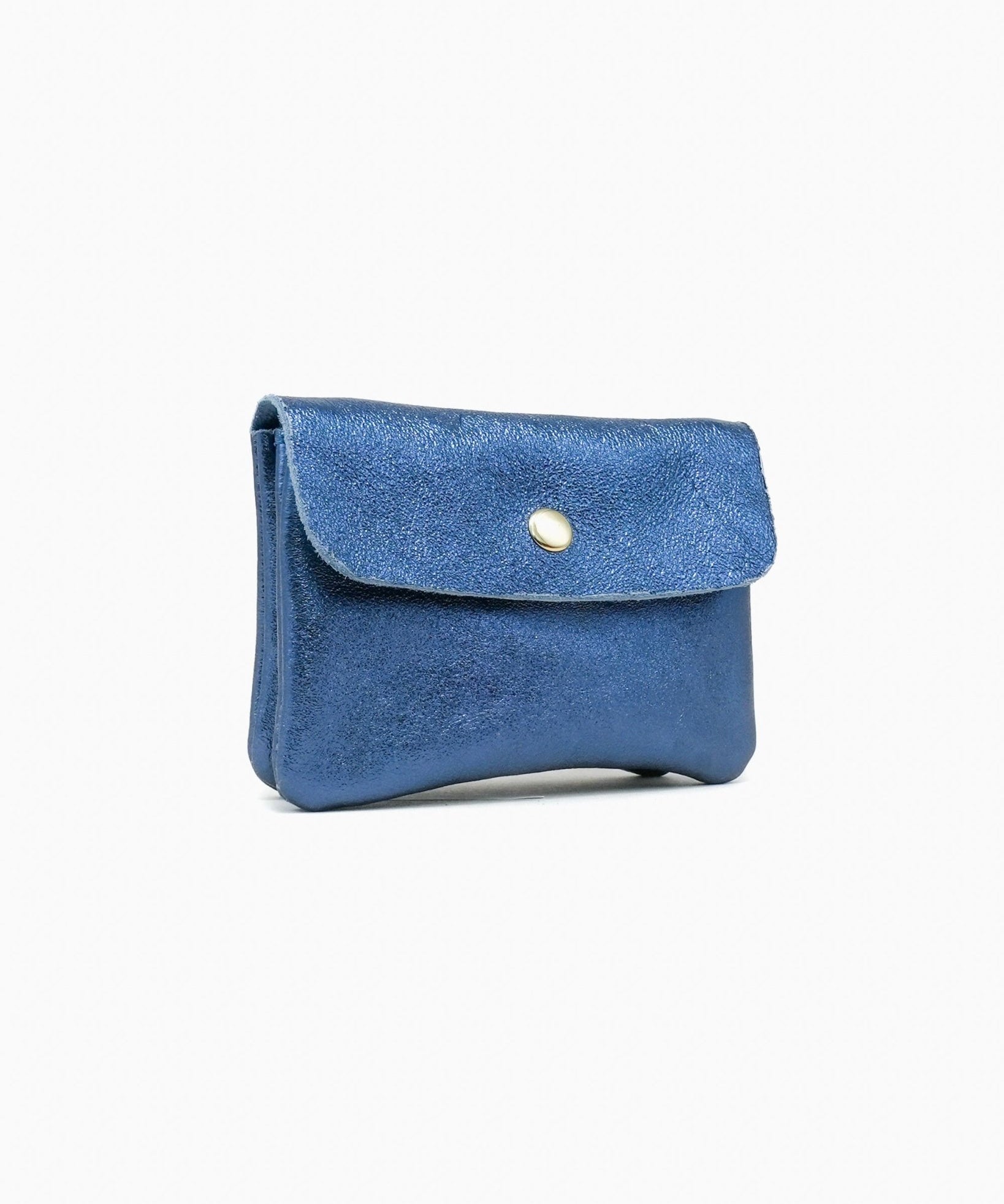 Royal Marais - Geldbeutel aus metallischem Leder | Marineblau - ROSA ECK - Blau, Geldbörse,