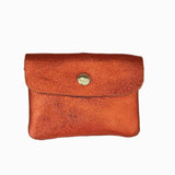 Royal Marais - Kleiner Geldbeutel aus metallischem Leder • Orange - Geldbeutel - ROSA ECK