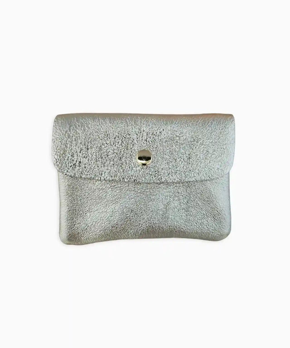 Royal marais - Kleiner Geldbeutel aus metallischem Leder • Silber - ROSA ECK Concept Store
