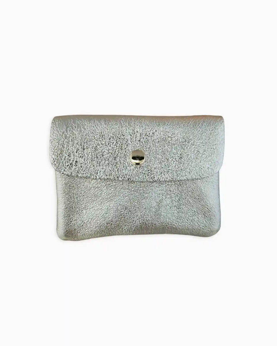 Royal marais - Kleiner Geldbeutel aus metallischem Leder • Silber - ROSA ECK Concept Store