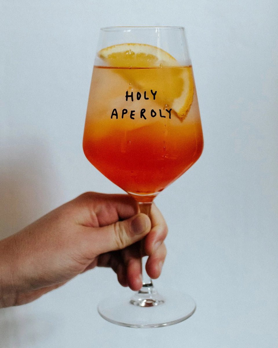 selekkt - HOLY APEROLY Glas mit Spruch - Trinkglas - ROSA ECK Concept Store