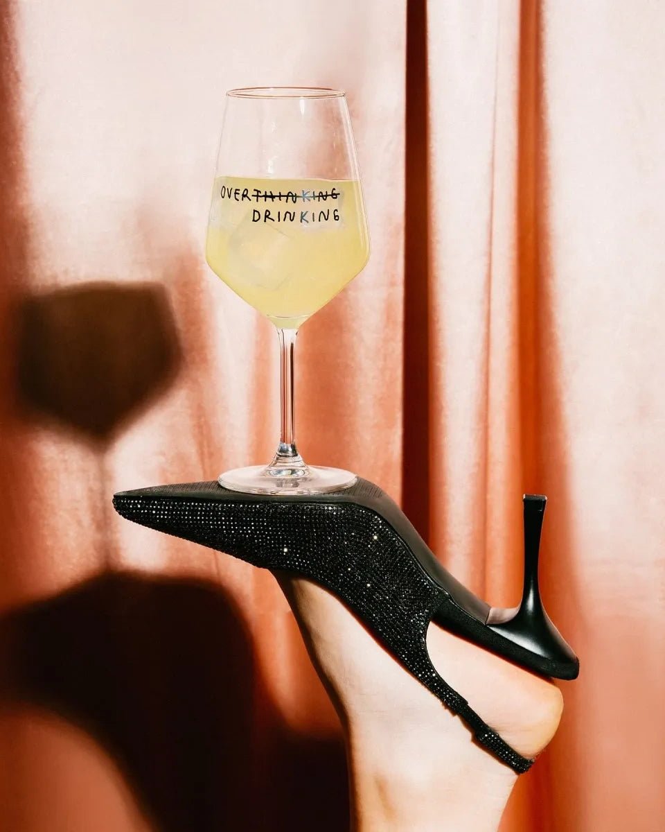 selekkt - OVER THINKING/DRINKING Weinglas - Trinkglas - ROSA ECK