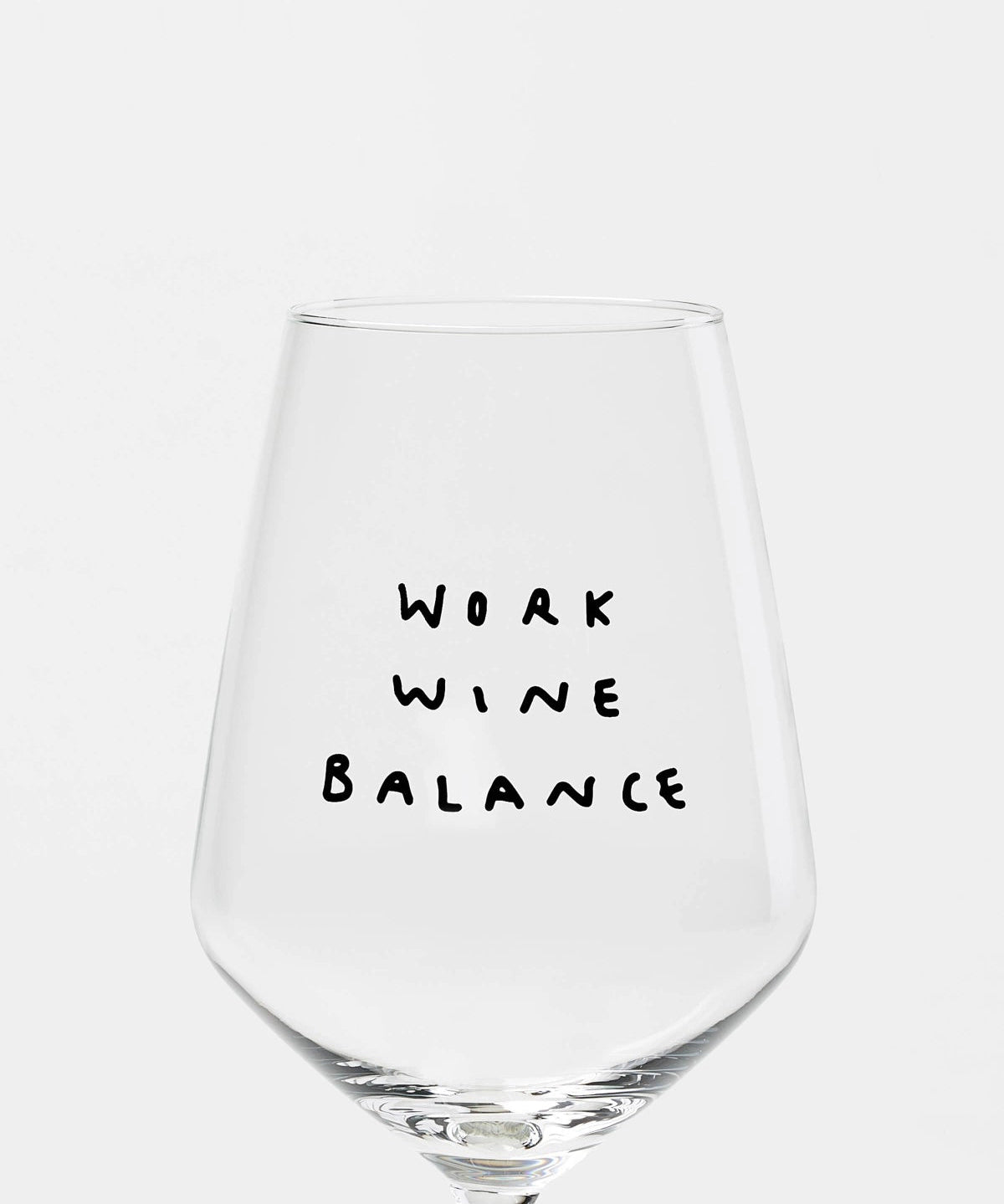 selekkt - WORK WINE BALANCE Weinglas mit Spruch - Trinkglas - ROSA ECK Concept Store