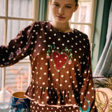 Sissel Edelbo - DIANA Top • Brown Dot - ROSA ECK