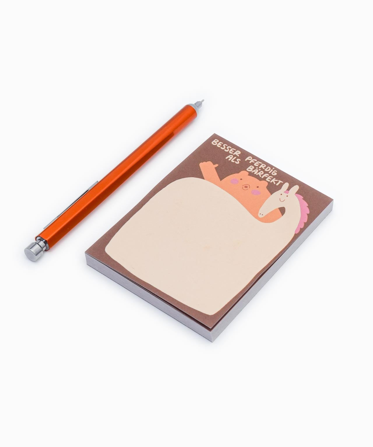 Slinga Illustration - BESSER PFERDIG ALS BÄRFEKT Kleiner Notizblock - Notizblock - ROSA ECK Concept Store