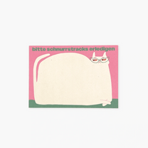 Slinga Illustration - BITTE SCHNURRSTRACKS ERLEDIGEN Notizblock (DIN A7) - ROSA ECK