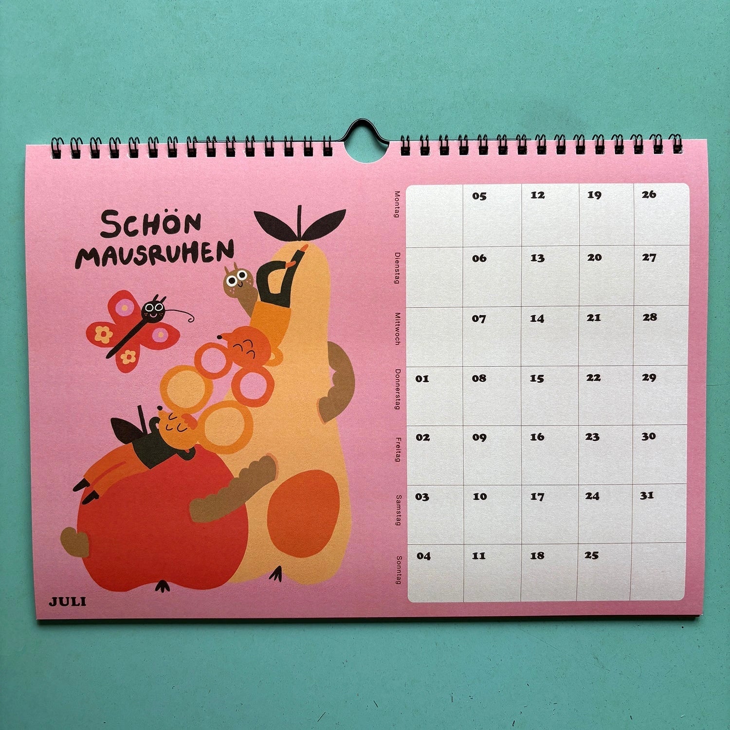 Slinga Illustration - Der Mausigste Kalender (2027) - ROSA ECK