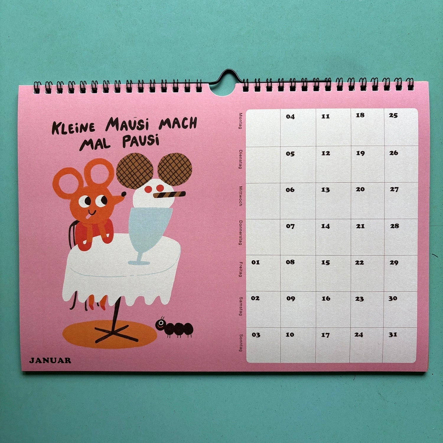 Slinga Illustration - Der Mausigste Kalender (2027) - ROSA ECK