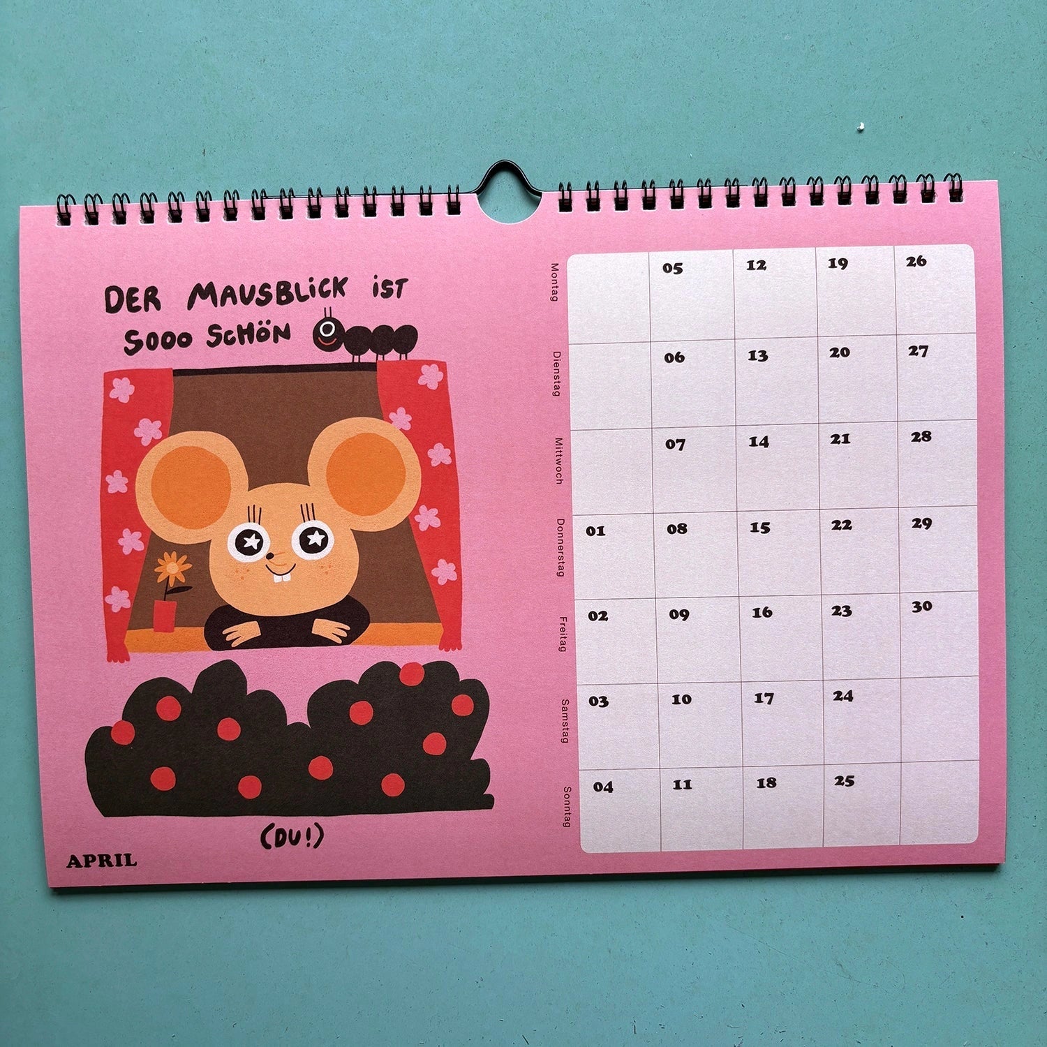 Slinga Illustration - Der Mausigste Kalender (2027) - ROSA ECK