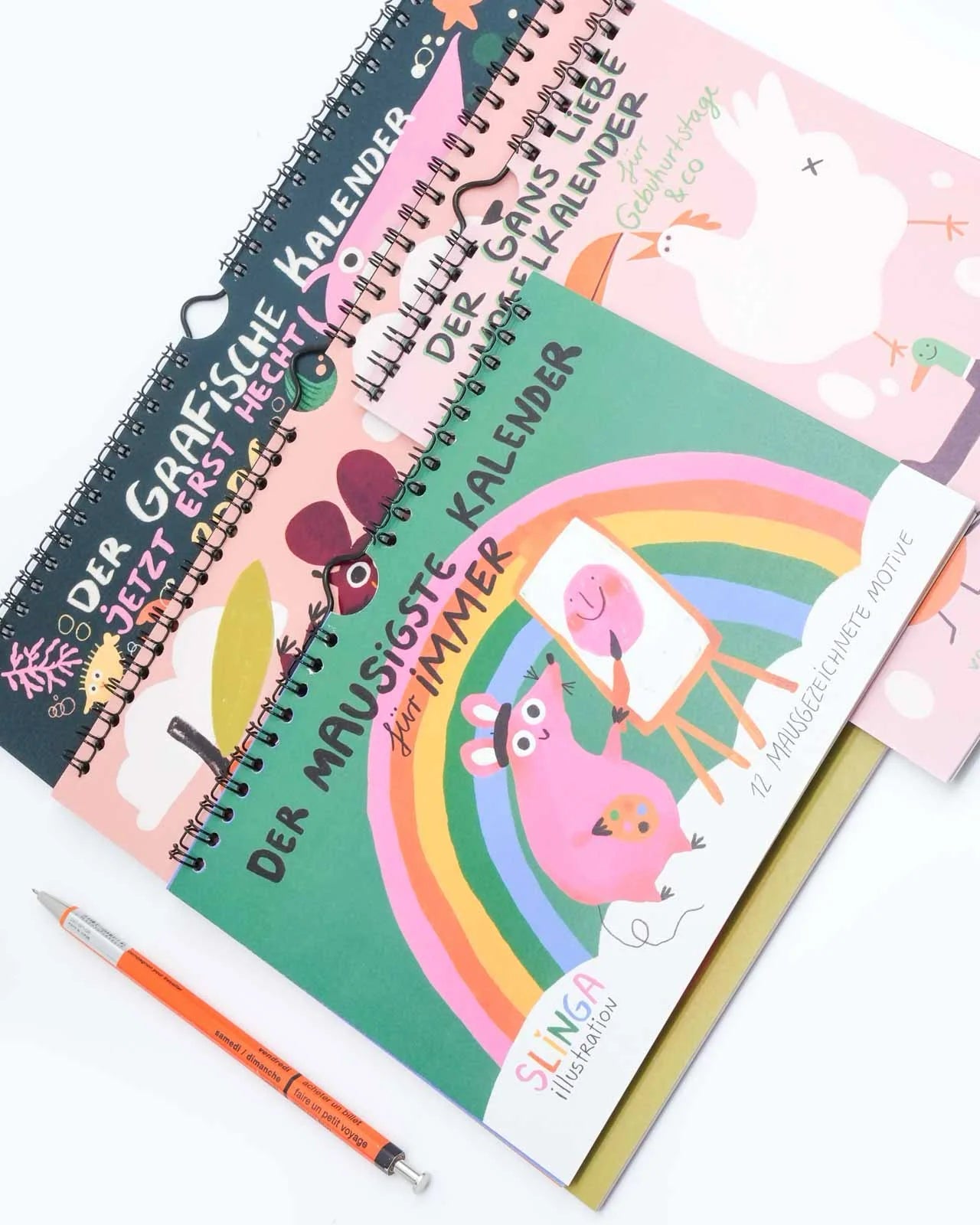 Slinga Illustration - Der Mausigste Kalender - Kalender - ROSA ECK Concept Store