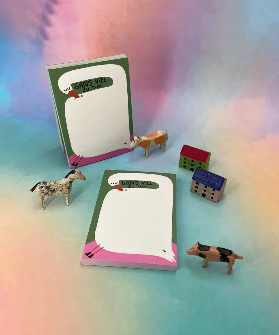 Slinga Illustration - GANS VIEL ZU TUN Notizblock - Notizblock - ROSA ECK Concept Store