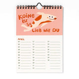 Slinga Illustration - GraFischer Geburtstagskalender für jedes Jahr - ROSA ECK - Fisch, Fische,