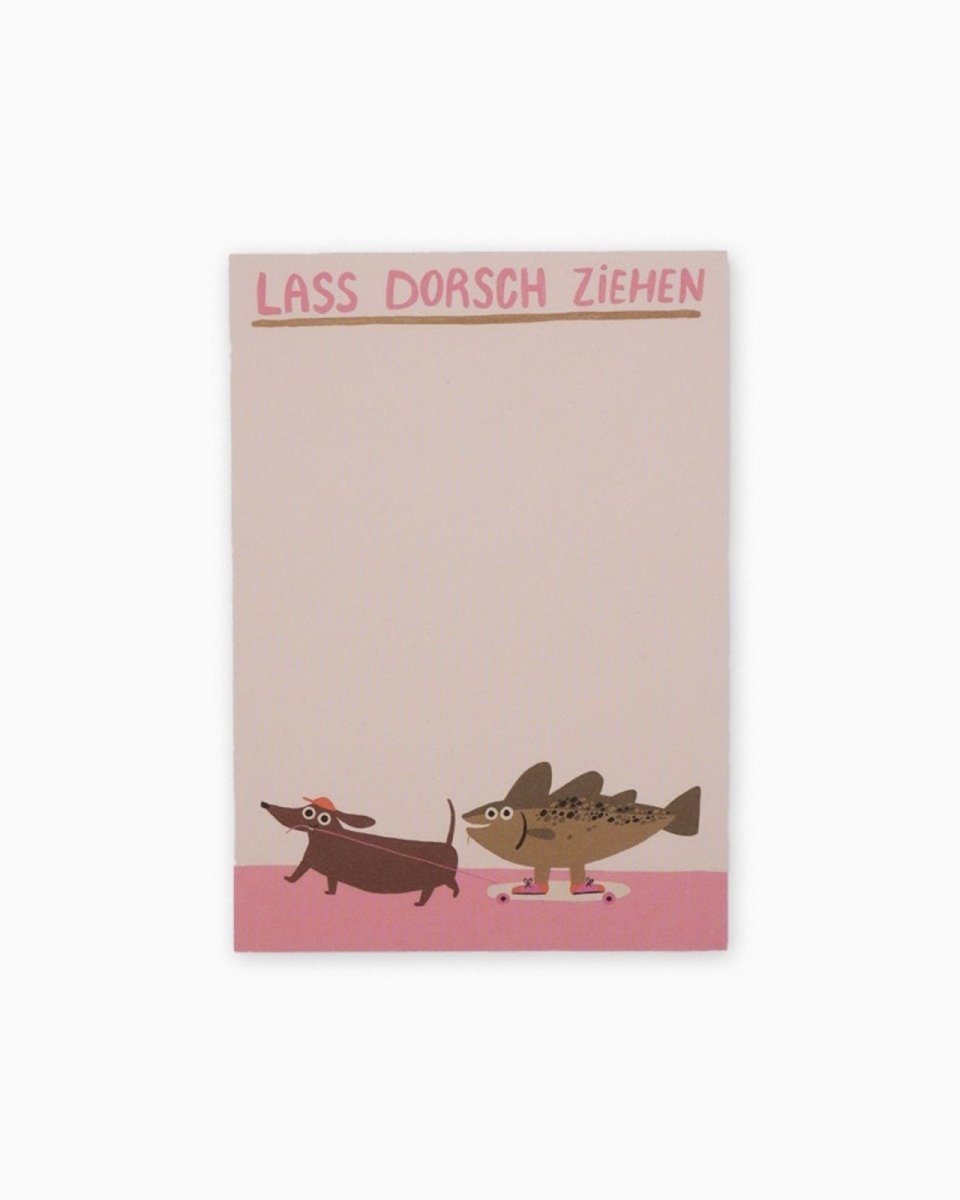 Slinga Illustration - LASS DORSCH ZIEHEN Notizblock (DIN A6) - Notizblock - ROSA ECK Concept Store