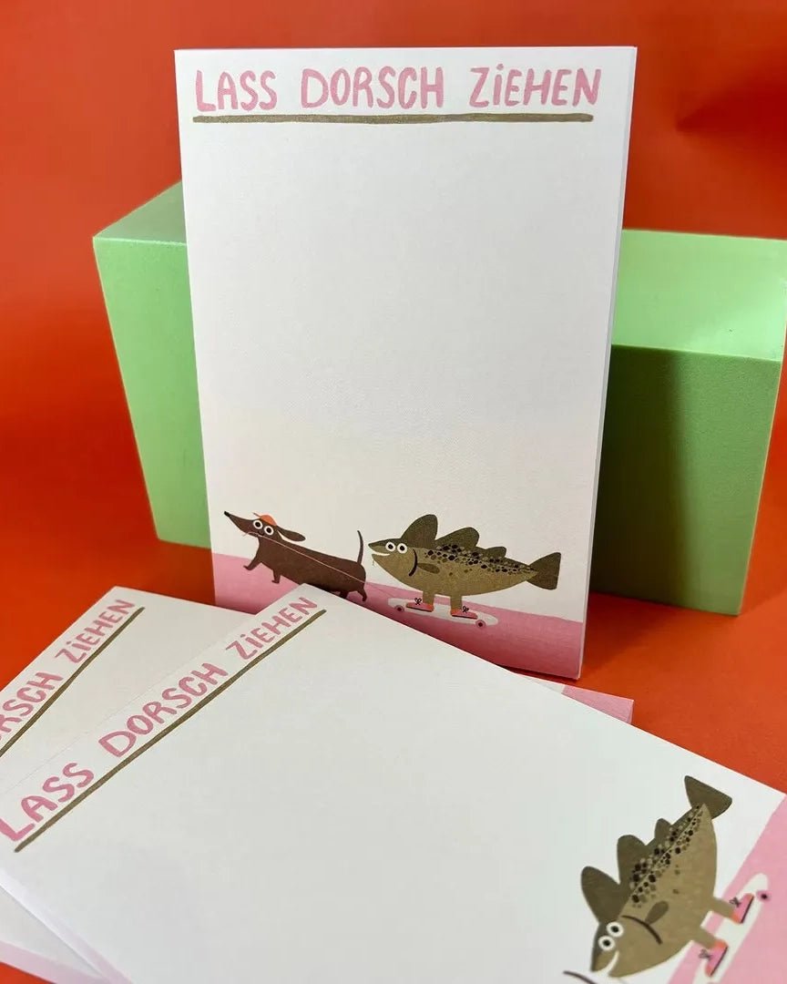 Slinga Illustration - LASS DORSCH ZIEHEN Notizblock (DIN A6) - Notizblock - ROSA ECK Concept Store