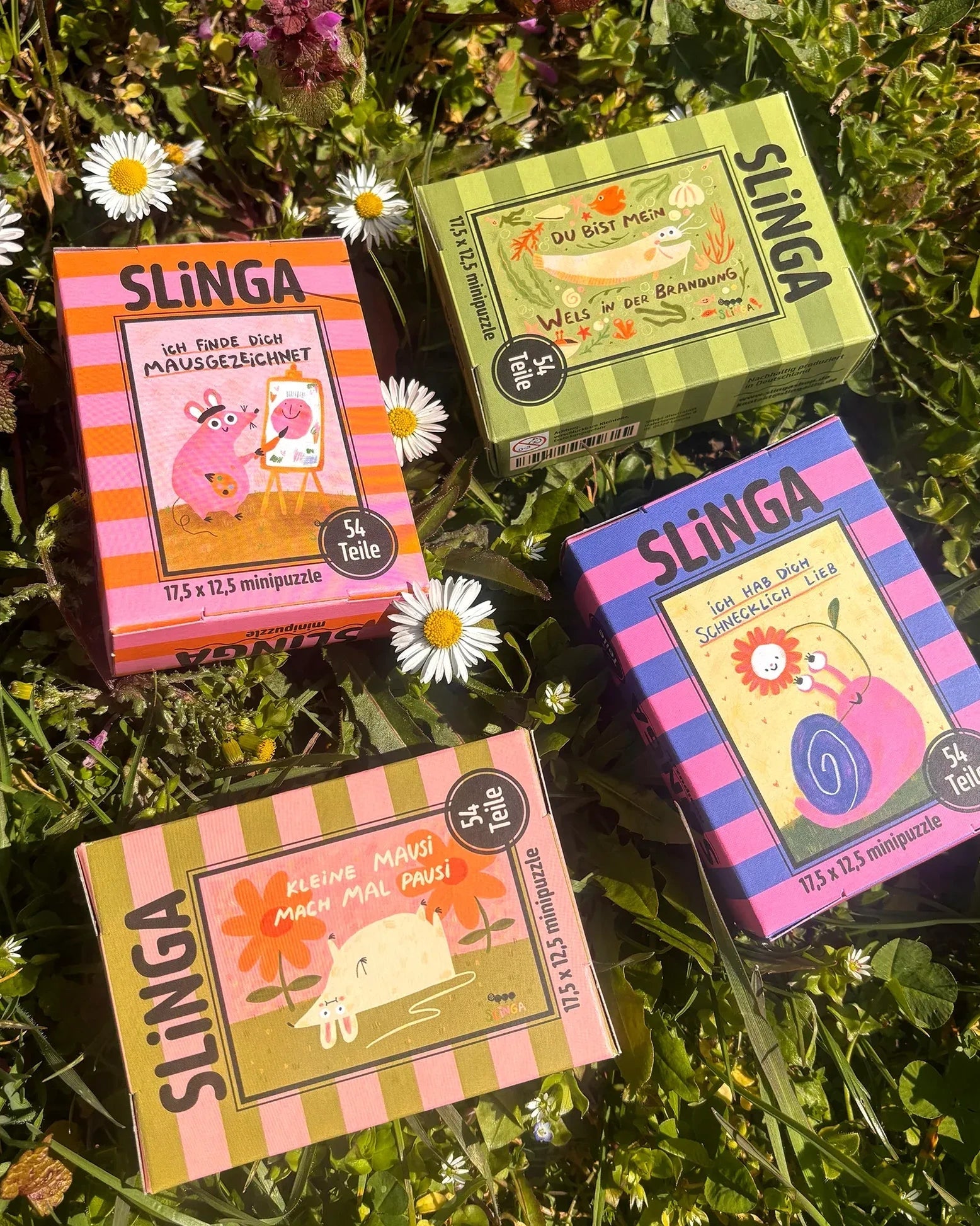 Slinga Illustration - MAUSGEZEICHNET Mini-Puzzle - ROSA ECK