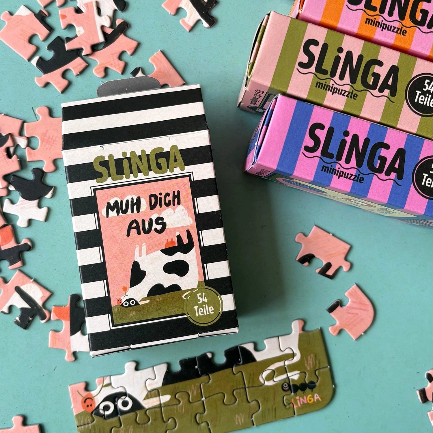 Slinga Illustration - MAUSZEIT Mini-Puzzle - ROSA ECK