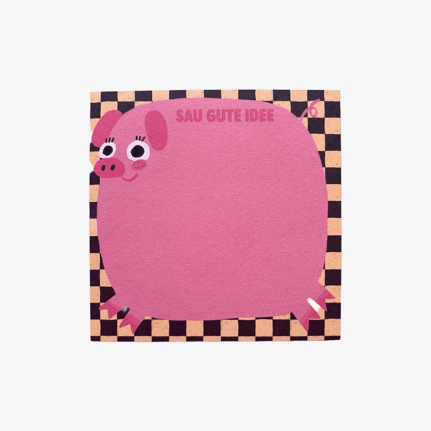Slinga Illustration - SAU GUTE IDEE Quadratischer Notizblock - ROSA ECK