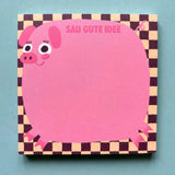 Slinga Illustration - SAU GUTE IDEE Quadratischer Notizblock - ROSA ECK