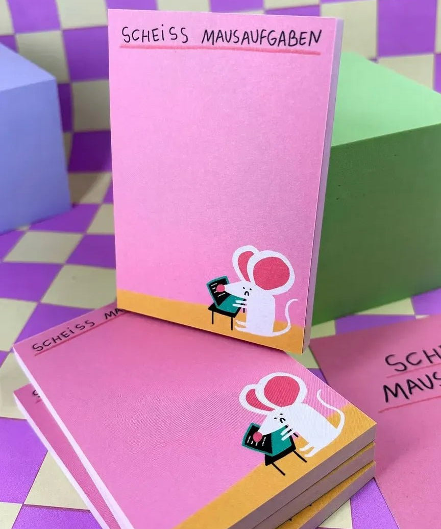 Slinga Illustration - SCHEISS MAUSAUFGABEN Notizblock - Notizblock - ROSA ECK Concept Store