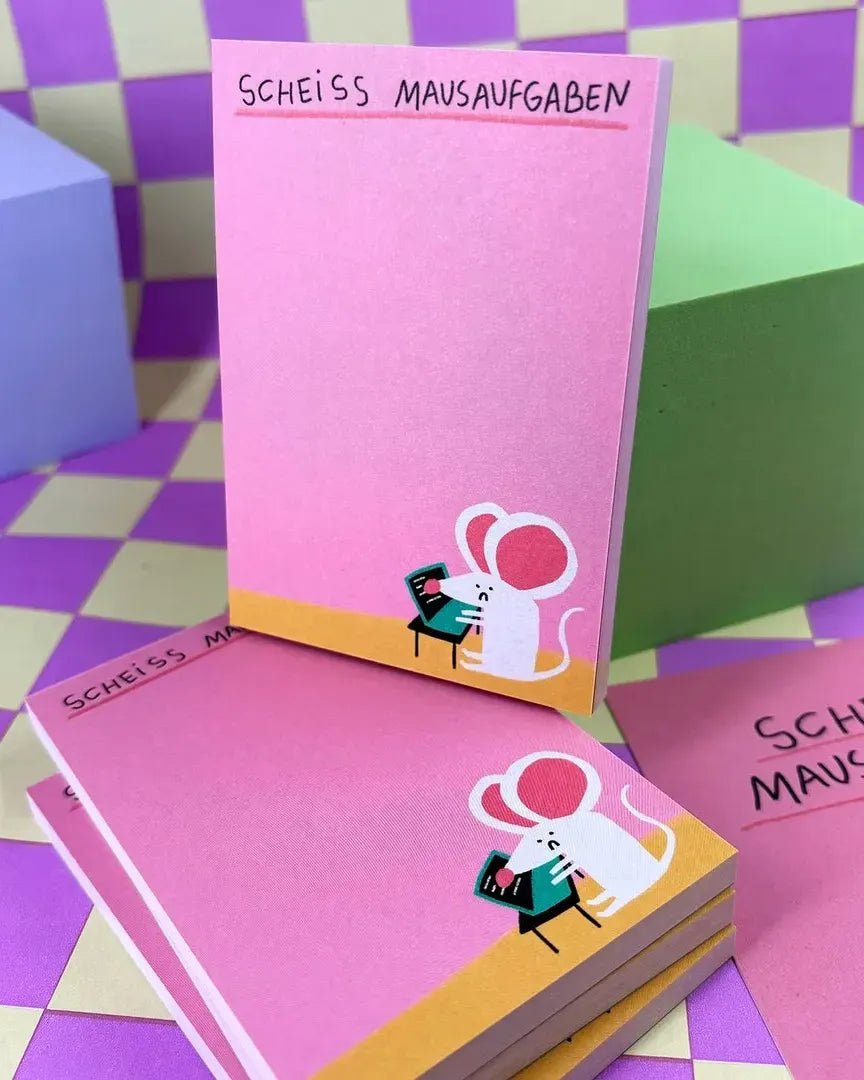 Slinga Illustration - SCHEISS MAUSAUFGABEN Notizblock - Notizblock - ROSA ECK Concept Store
