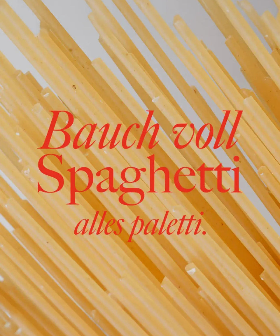 studio ciao - BAUCH VOLL SPAGHETTI, ALLES PALETTI Jutebeutel - Tasche - ROSA ECK Concept Store