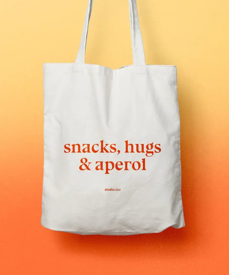 studio ciao - SNACKS, HUGS & APEROL Jutebeutel - Tasche - ROSA ECK Concept Store