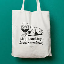 studio ciao - STOP TRACKING, KEEP SNACKING Jutebeutel - Tasche - ROSA ECK Concept Store