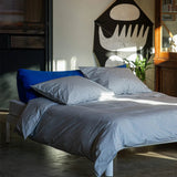 SUITE702 - Gestreifter Bettbezug aus Bio-Baumwolle (135 x 200 cm) • Blue-Ecru - ROSA ECK