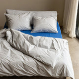 SUITE702 - Gestreifter Bettbezug aus Bio-Baumwolle (135 x 200 cm) • Blue-Ecru - ROSA ECK