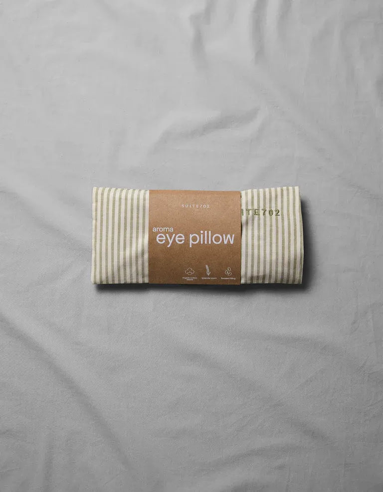 SUITE702 - Gestreiftes Augenkissen • Olive - Ecru - Eye Pillow - ROSA ECK