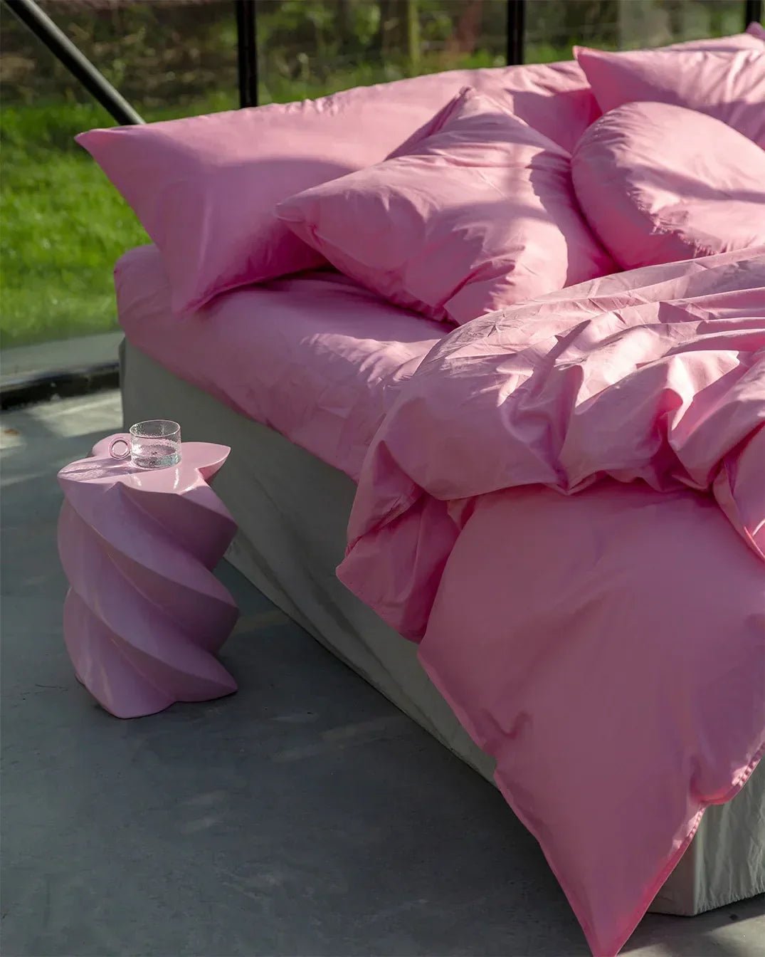 SUITE702 - Spannbettlaken aus Bio-Baumwolle • Pink Candy - ROSA ECK