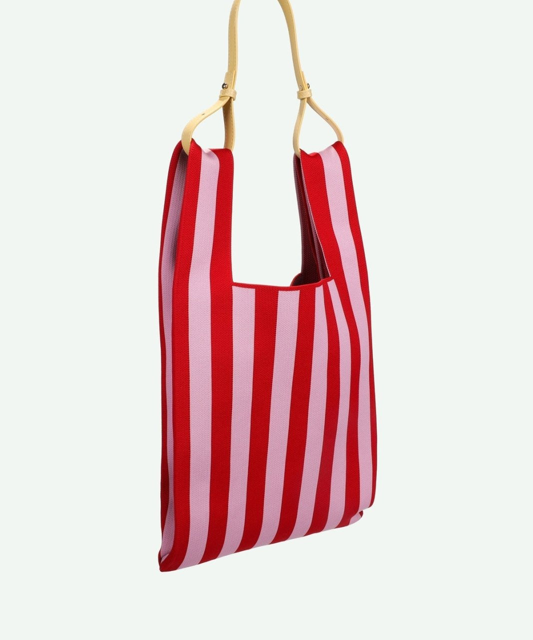 The Sticky Sis Club - KNITTED STRIPES Shopper • cerise + ballet - ROSA ECK