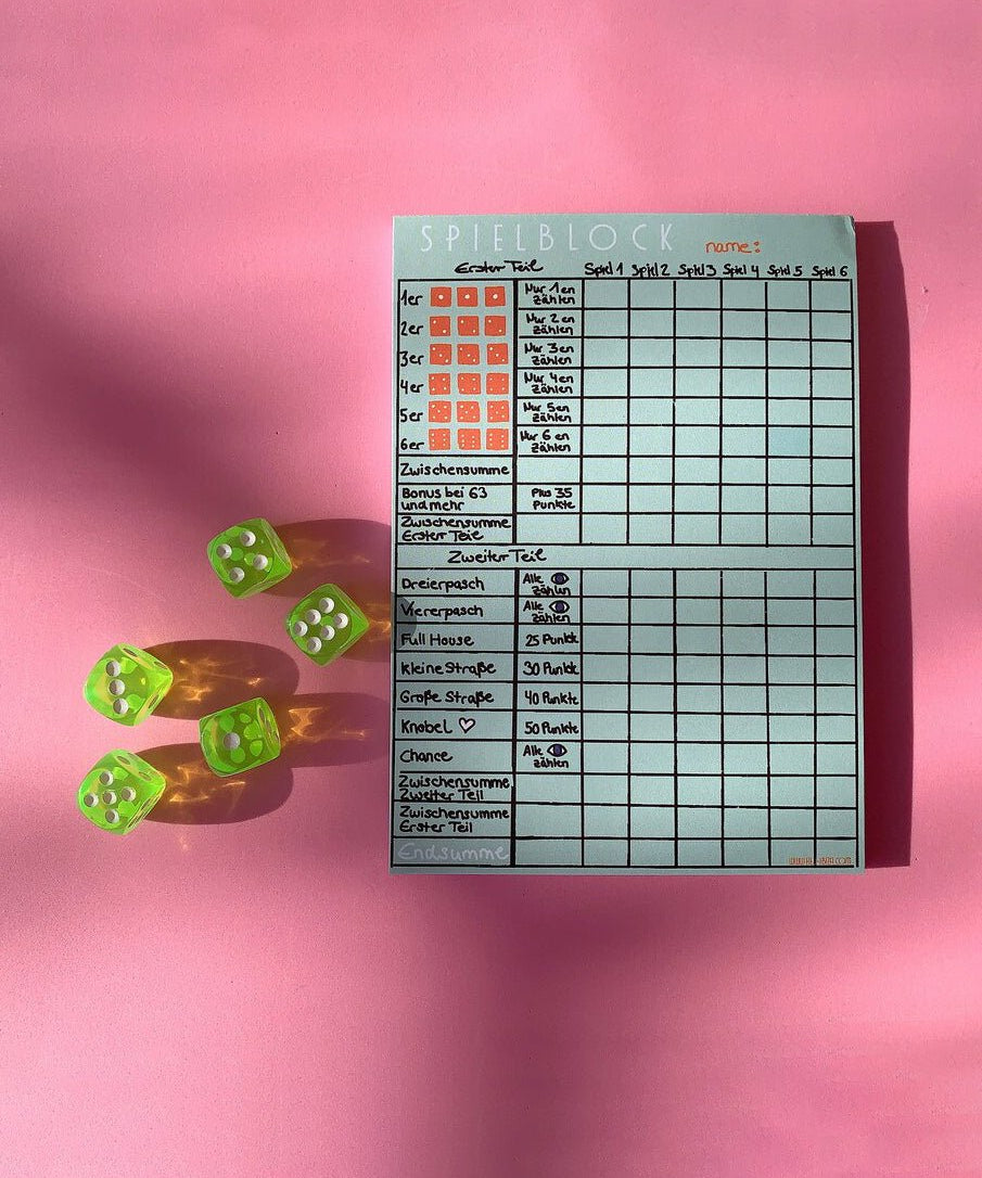 Ute Arnold - KNIFFEL Würfelspiel | Grün - ROSA ECK - , ,