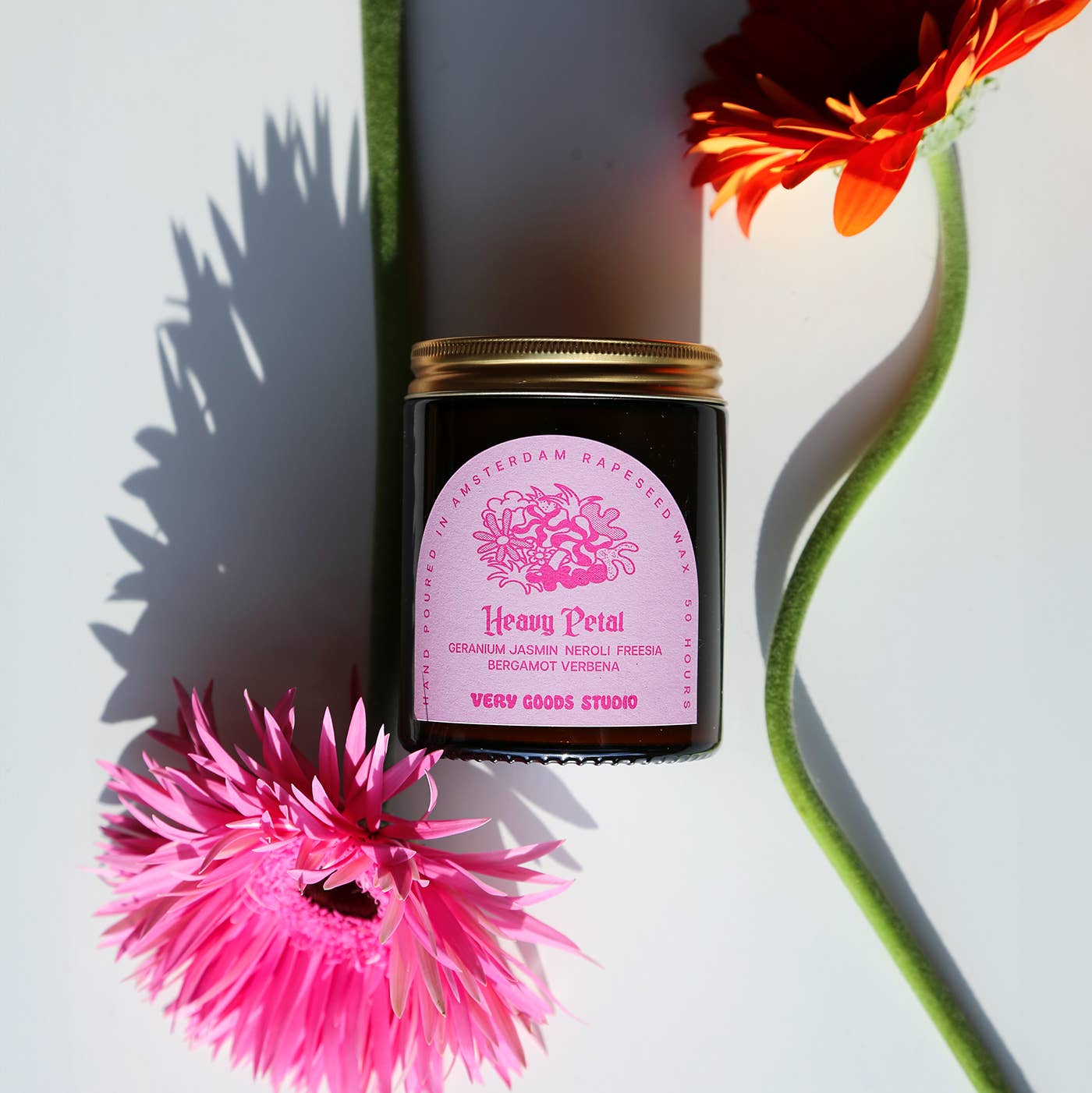 Very Goods Studio - HEAVY PETAL Große Duftkerze im Glas (170 ml) - Kerze - ROSA ECK Concept Store