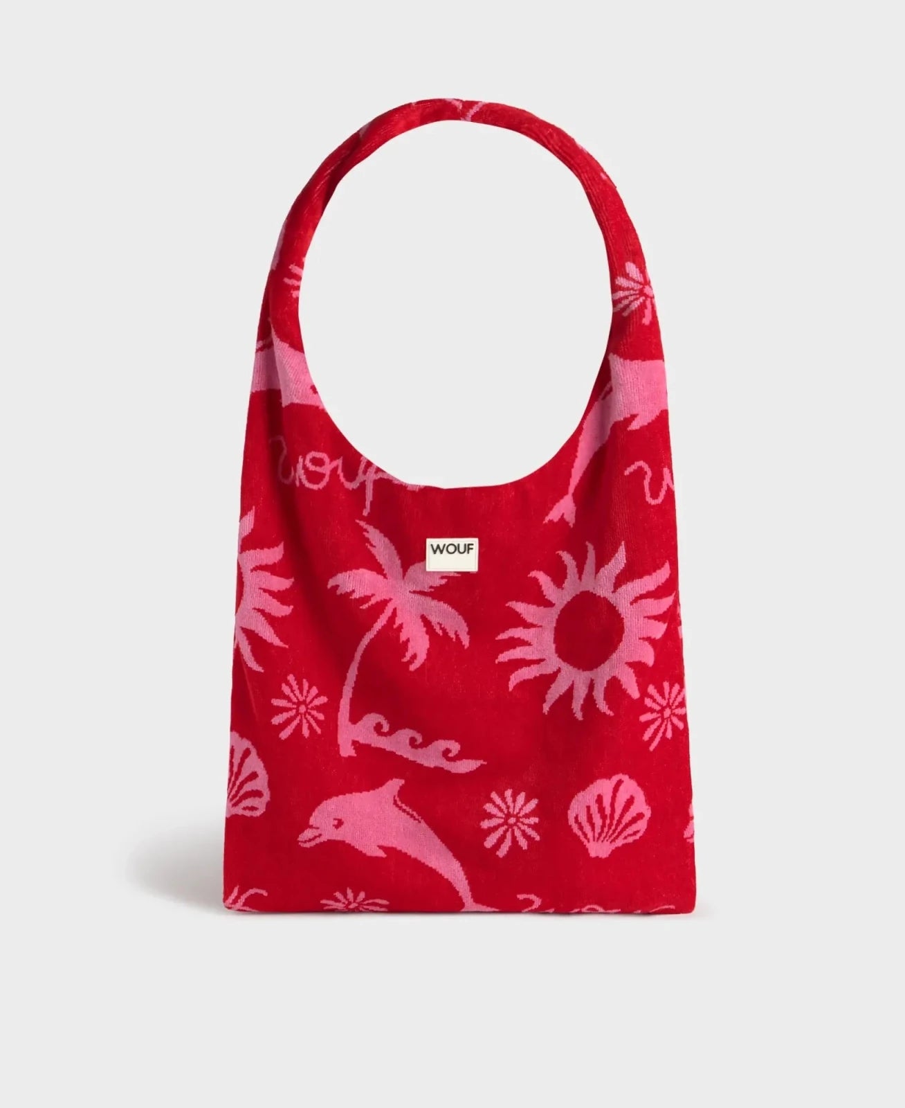 WOUF - TULUM Tragetasche Frottee - ROSA ECK
