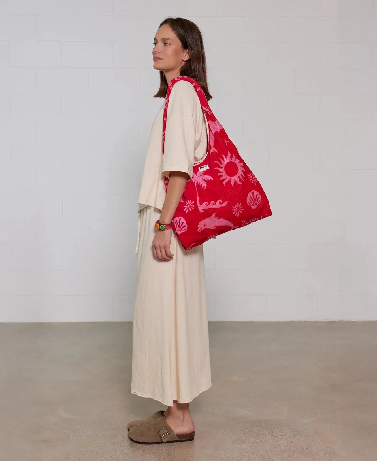WOUF - TULUM Tragetasche Frottee - ROSA ECK
