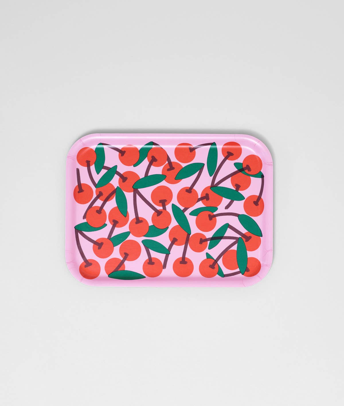 Wrap - Cherries Pink Small Rectangle Birch Serving Tray - ROSA ECK Concept Store