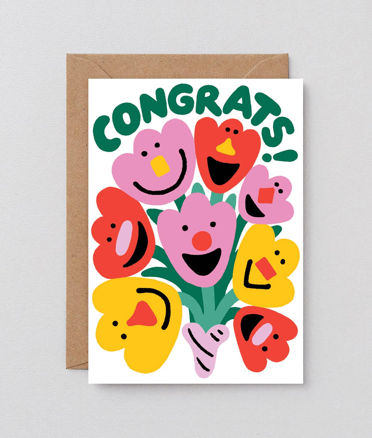 Wrap - CONGRATS FLOWERS Grußkarte - Grußkarte - ROSA ECK Concept Store