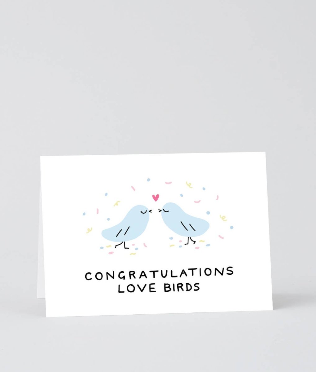 Wrap - CONGRATS LOVE BIRDS Grußkarte - Grußkarte - ROSA ECK Concept Store