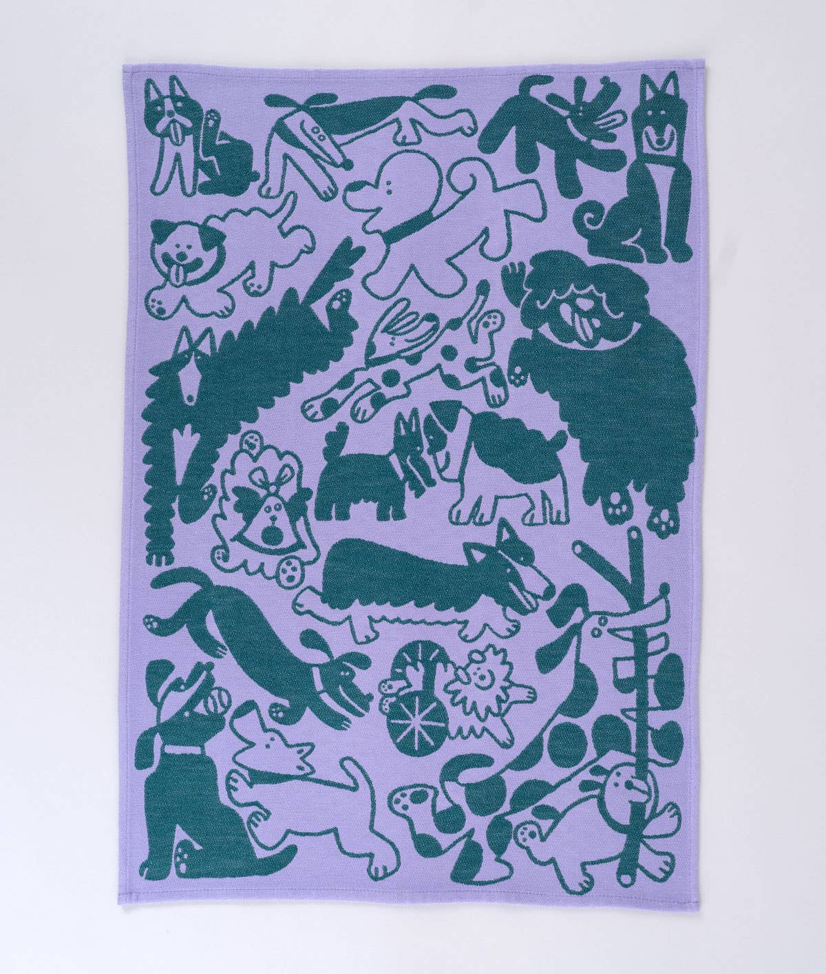 Wrap - DOGS DAY OUT Geschirrtuch | Lila/Grün - Geschirrtuch - ROSA ECK Concept Store