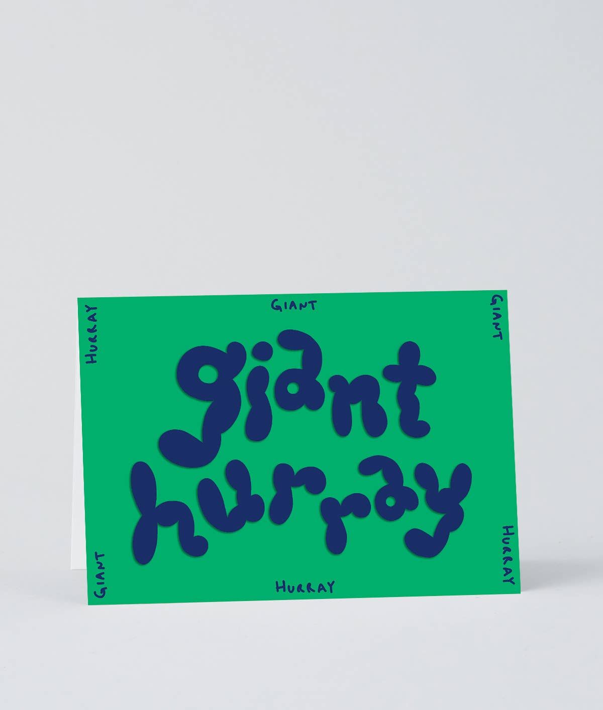 Wrap - GIANT HURRAY Grußkarte mit Prägung - ROSA ECK - 1 - 5 €, Blau, Grün