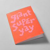 Wrap - GIANT SUPER YAY Grußkarte mit Prägung - Grußkarte - ROSA ECK Concept Store