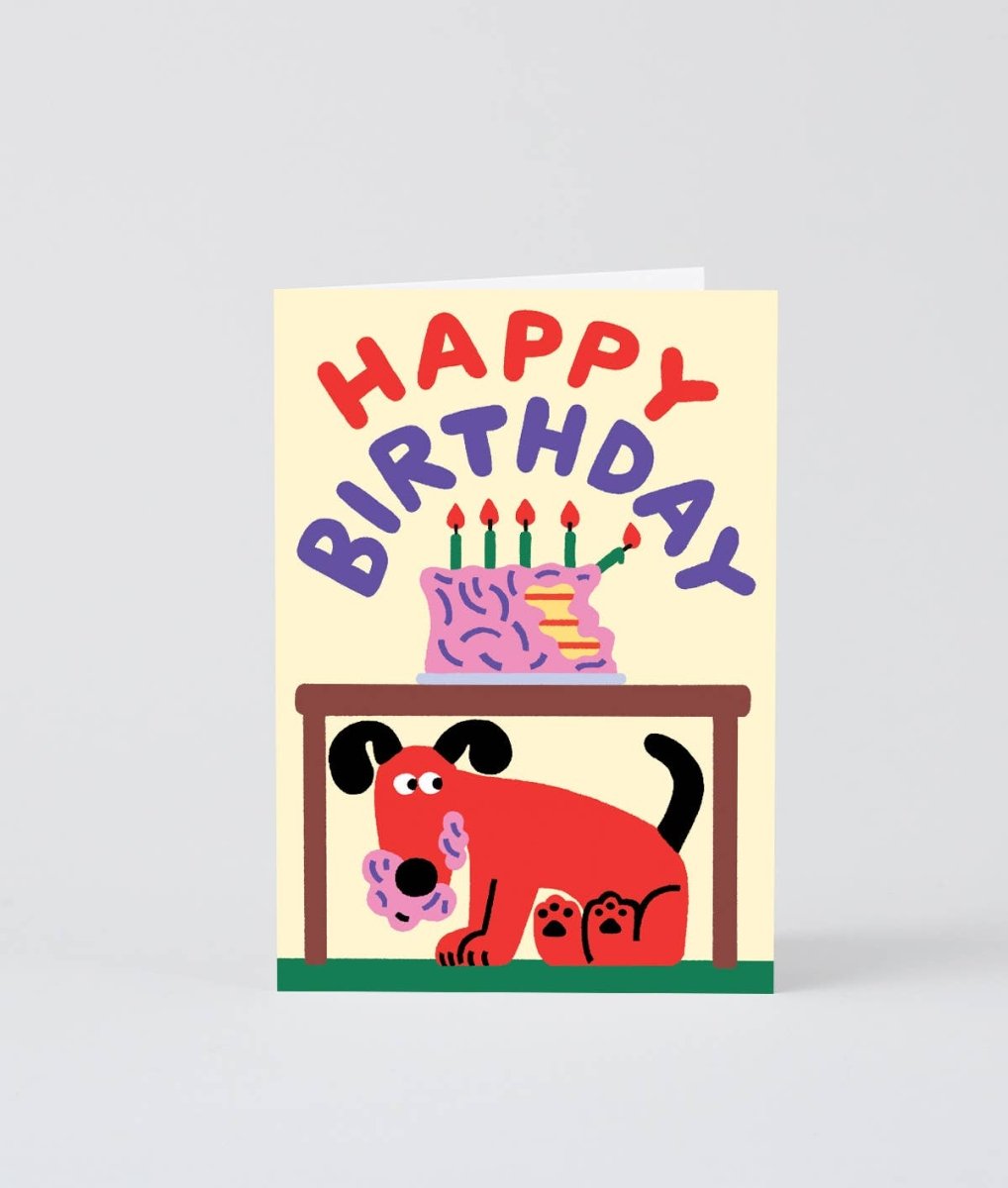 Wrap - HAPPY BIRTHDAY (DOG ATE THE CAKE) Geburtstagskarte - Grußkarte - ROSA ECK Concept Store