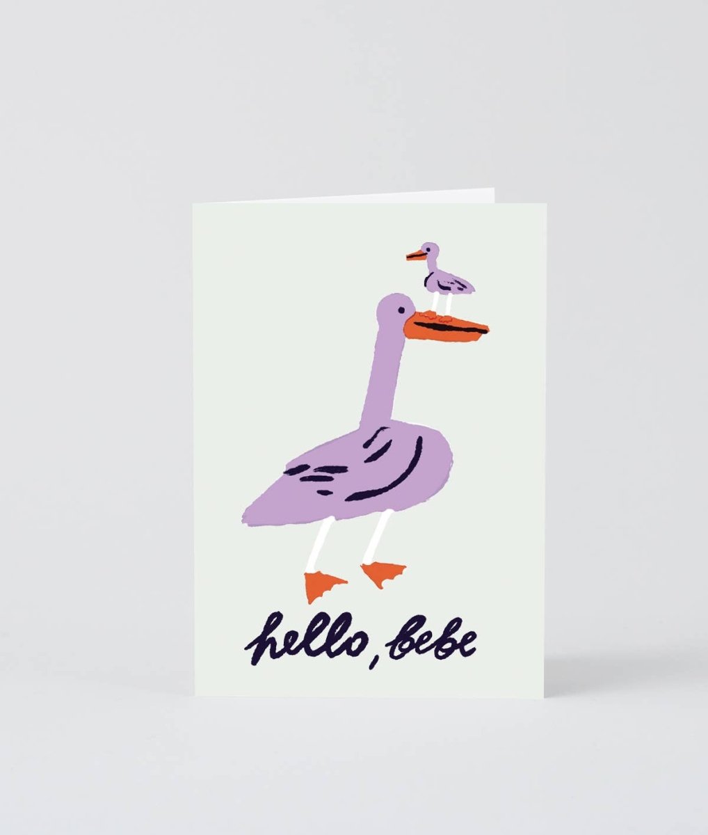Wrap - HELLO, BEBE Grußkarte zur Geburt - Grußkarte - ROSA ECK Concept Store
