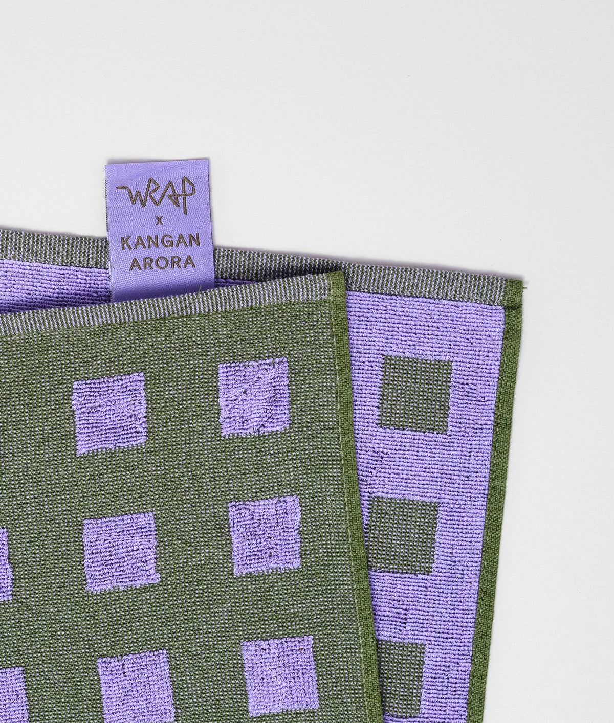 Wrap - SQUARES Geschirrtuch | Grün/Lila - Geschirrtuch - ROSA ECK Concept Store