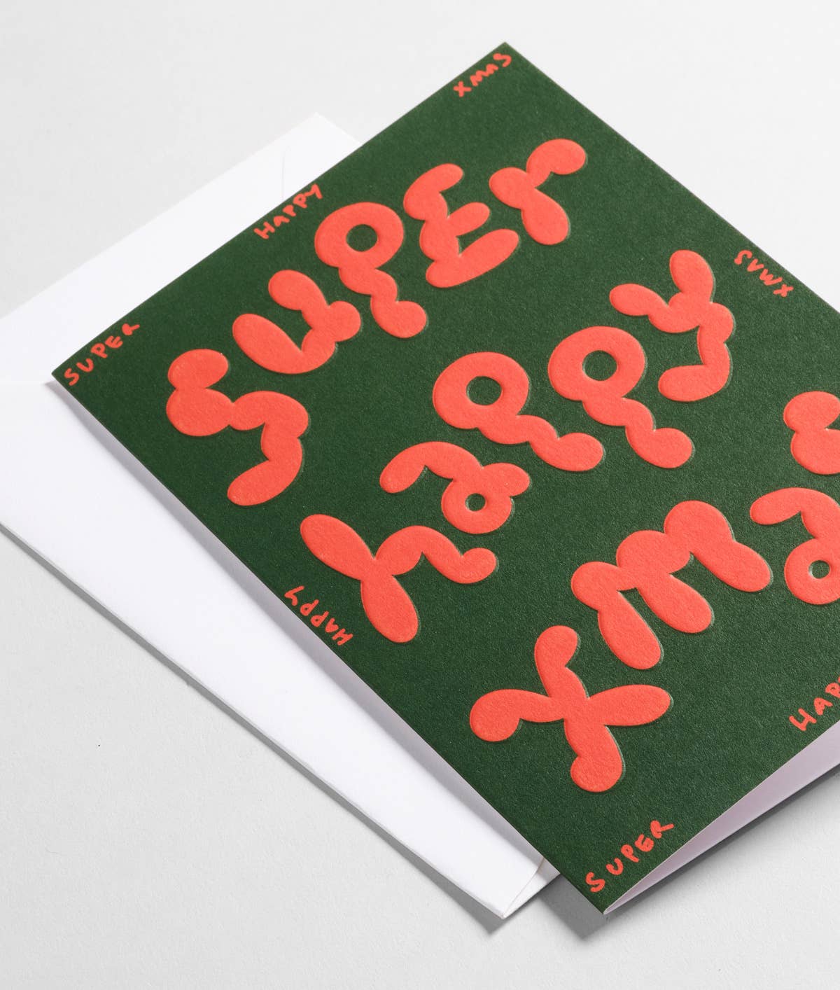 Wrap - SUPER HAPPY XMAS Weihnachtskarte - Grußkarte - ROSA ECK
