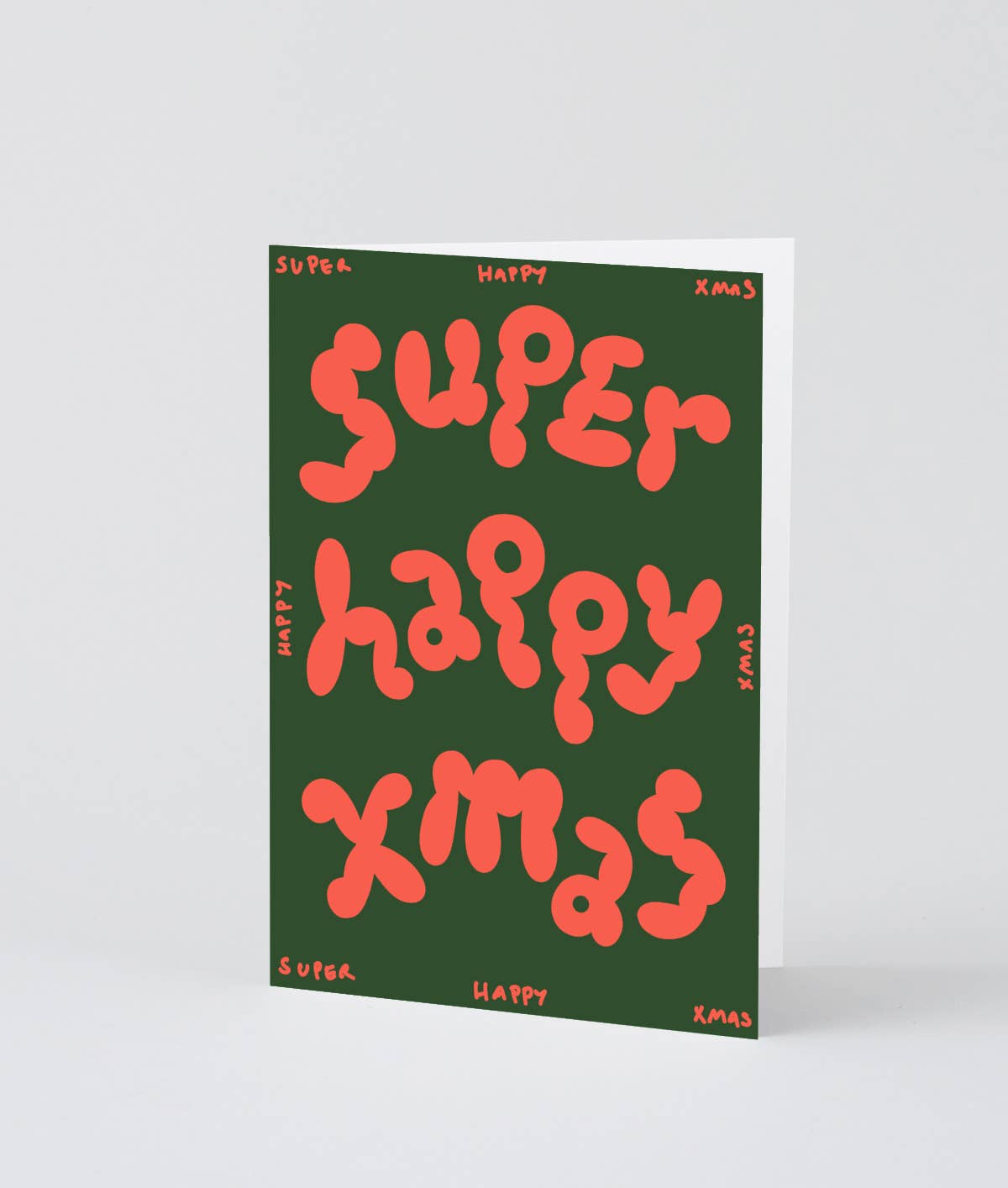 Wrap - SUPER HAPPY XMAS Weihnachtskarte - Grußkarte - ROSA ECK